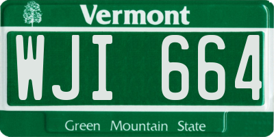 VT license plate WJI664