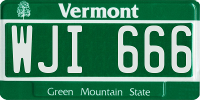 VT license plate WJI666