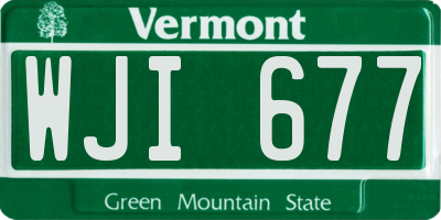 VT license plate WJI677