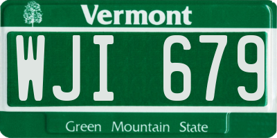 VT license plate WJI679