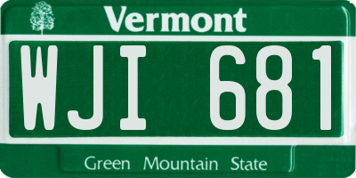 VT license plate WJI681