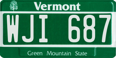 VT license plate WJI687