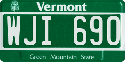 VT license plate WJI690