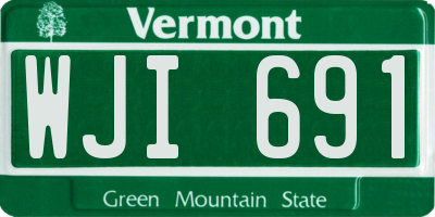 VT license plate WJI691
