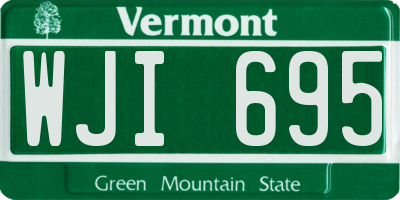 VT license plate WJI695