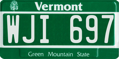 VT license plate WJI697