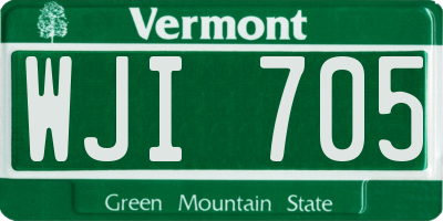 VT license plate WJI705