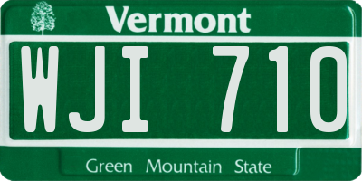 VT license plate WJI710