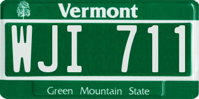 VT license plate WJI711