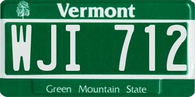 VT license plate WJI712