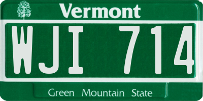 VT license plate WJI714