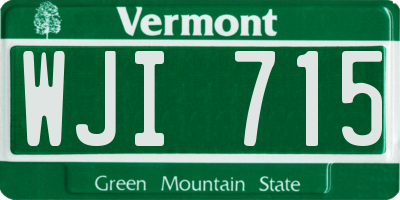 VT license plate WJI715