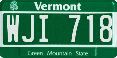 VT license plate WJI718