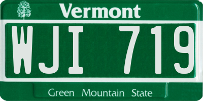 VT license plate WJI719