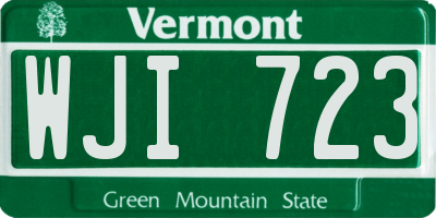 VT license plate WJI723