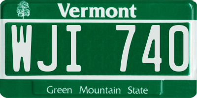 VT license plate WJI740