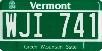 VT license plate WJI741