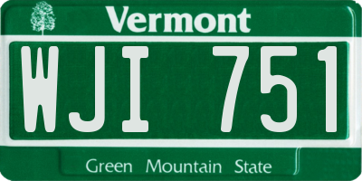 VT license plate WJI751