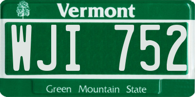 VT license plate WJI752