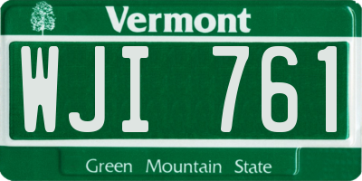 VT license plate WJI761