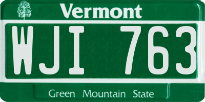 VT license plate WJI763
