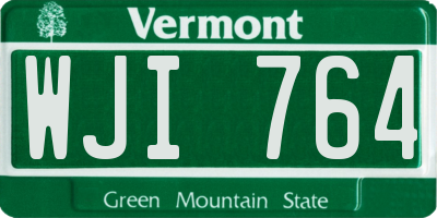 VT license plate WJI764