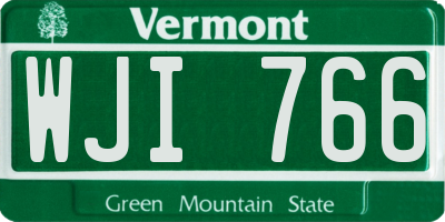 VT license plate WJI766