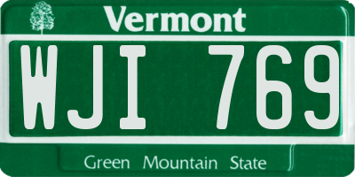 VT license plate WJI769