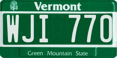 VT license plate WJI770