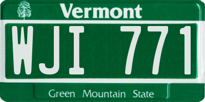 VT license plate WJI771
