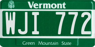 VT license plate WJI772