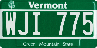 VT license plate WJI775