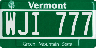 VT license plate WJI777