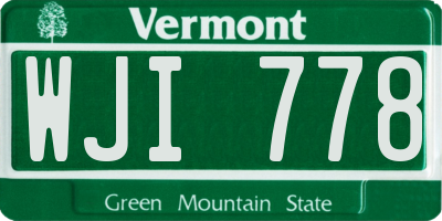 VT license plate WJI778