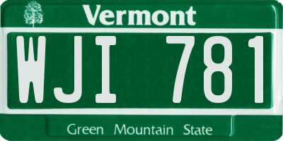 VT license plate WJI781