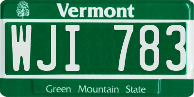 VT license plate WJI783
