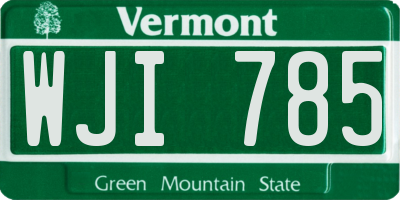 VT license plate WJI785