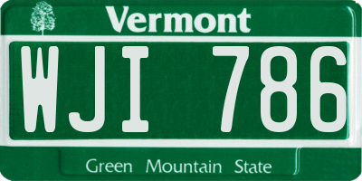 VT license plate WJI786