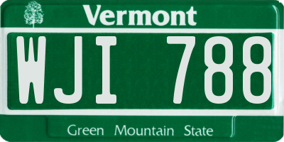 VT license plate WJI788
