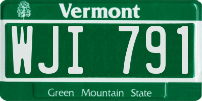 VT license plate WJI791