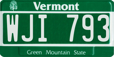 VT license plate WJI793