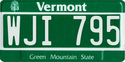 VT license plate WJI795