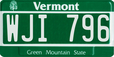 VT license plate WJI796
