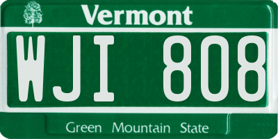 VT license plate WJI808