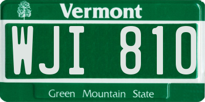VT license plate WJI810