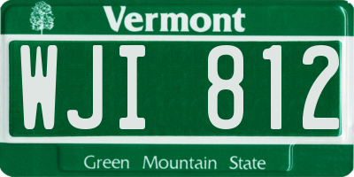 VT license plate WJI812