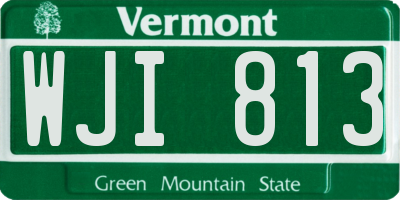 VT license plate WJI813