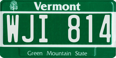 VT license plate WJI814