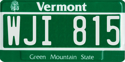 VT license plate WJI815
