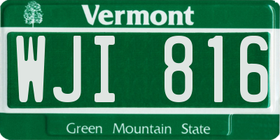 VT license plate WJI816